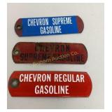 VTG Chevron Gasoline Porcelain Gas Pump Oil Tag