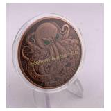 Five Ounces .999 Copper Round 'The Kraken'