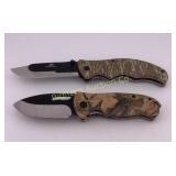 Camo Pocket Knives w/ Pocket Clips 2 pc Lot