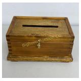 Wooden Box w/ Mail Slot Lid