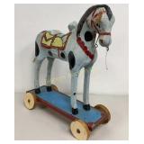 VTG 26' Horse Pull Toy Hungarian Fork Art 'Rare'