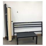 King Size Black Metal Headboard, Frame & Wood