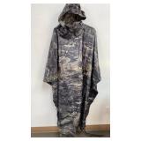 New Camo Rain Poncho w/ Hood & Storage Bag