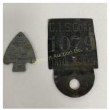 VTG Brass C.I.S. 1079 Irvin Works Doorbell Cover