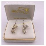 Black Hills Gold & Silver Earrings New Old Stock