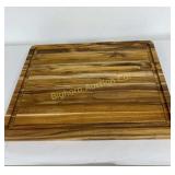 Large Teak Cutting Board w/ Juice & Handle Grooves