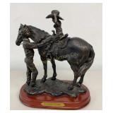 Western Moments Bronze Style Sculpture