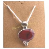 Pendant Red Jasper, Sterling Silver ATI Mexico