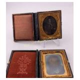Antique Civil War Era Photo Cases w/ Ambrotype 3D