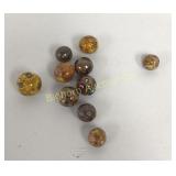 VTG Bennington Marbles 10 Pc Lot Various Sizes