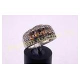 Ring Size 7.25 w/ Diamonds 925 Silver