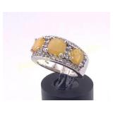 Ring Size 5.25 w/ Diamonds 925 Silver