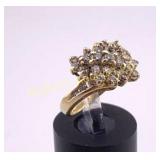 Diamond Ring Size 6.75, 14K Yellow  Gold