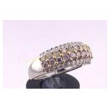 Diamond Ring Size 7.25, 18K White Gold