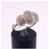 Diamond Ring Size 7.25, 18K White Gold