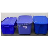 Storage Totes w/ Lids 3pc Lot