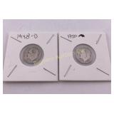 Roosevelt Silver Dimes 1948 & 1950-D 2 Coin Lot