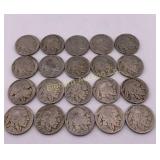 Buffalo Nickels Weak/ No Dates 20 Coin Lot