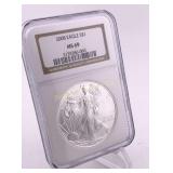 2008 Silver Eagle NGC MS69 One Troy Ounce Fine