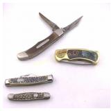 Pocket Knives 4 Pc Lot Various Sizes Styles
