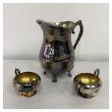 VTG Silver Plate Water Pitch, Creamer & Sugar