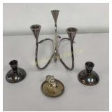 VTG Silver Plate Candle Stick Holders, Elephant