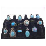Turquoise Style Ring & Pendant Assortment