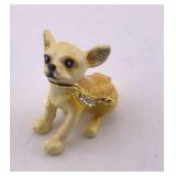 Enameled and Bejeweled Chihuahua Trinket Box