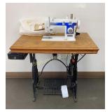 Omega Sewing Machine Mounted on VTG White