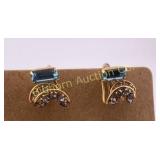 Earrings, Gold filled, Screw Back, Multi Stone VTG