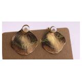 Vinard Earrings Clip On, 12K Gold Filled Pearl VTG