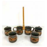 Always AZVL Pottery Wilderness Cups & Wooden Stand