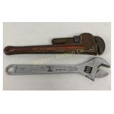 Diamond 12' Adjustable Wrench, 14' Ridgid Pipe