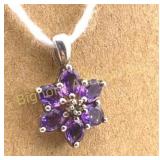 Amethyst Pendant, Sterling Silver