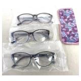 Foster Grant +2.75 Reading Glasses 3pc lot