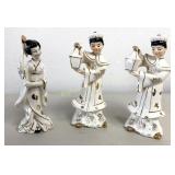 VTG Porcelain Asian 6 1/2' Figurines JAPAN