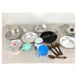 Mess Kits, Brown Enamelware Spoons, Cup