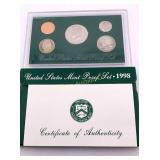 1998 US Mint Proof Coin Set w/ COA