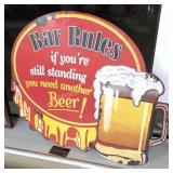 Bar Rules Metal Sign