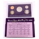 1993-S U.S. Mint Proof Coin Set w/ COA