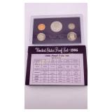 1986-S US Mint Proof Coin Set w/ COA