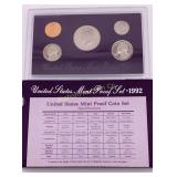 1992-S US Mint Proof Coin Set w/ COA