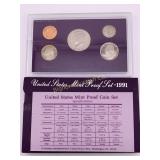 1991-S US Mint Proof Coin Set w/ COA