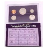 1987-S US Mint Proof Coin Set w/ COA