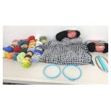 Yarn, Crochet Hooks, Partial Throw