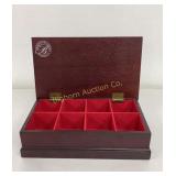 Wooden Trinket Keepsake Box w/ 8 Compartments