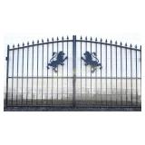 Wrought Iron 14 Ft Gate, Lion Center Design 2 Pc's