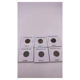Indian Head Cents Various Dates 1880-1907 6 Coin