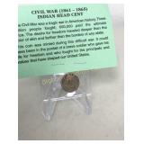 1861 Indian Head Cent Civil War Era