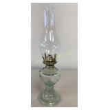 VTG Glass Oil Lamp AN Qing China 13' Tall